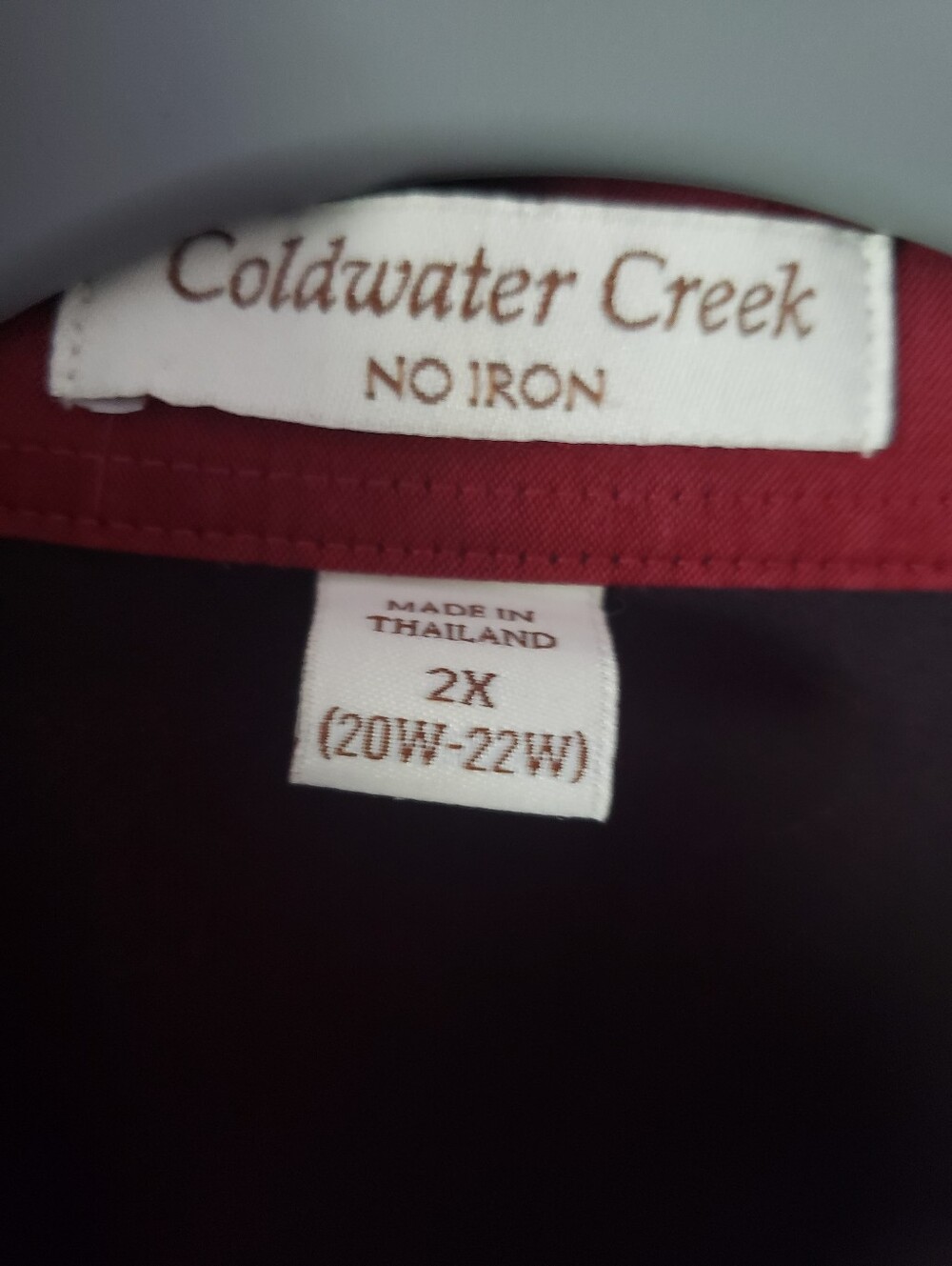 Coldwater Creek Double-Layer Cotton Blouse Plus 2X - Picture 6 of 13
